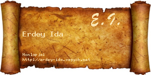 Erdey Ida névjegykártya